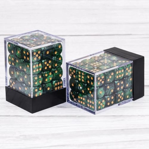 12mm D6 green pearl  pips dice