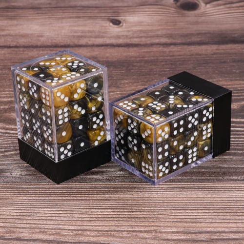 (Golden+Black) 12mm pips dice