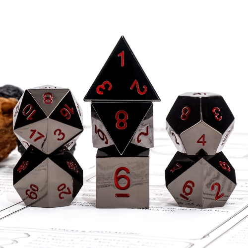 Black Metal Dice-Red font