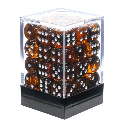 12mm pips dice-Orange glitter