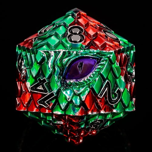 Titan D20s-Dragon Eye (Red&Green w Purple Eye)