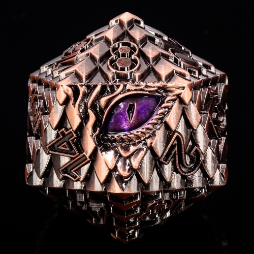 Titan D20s-Dragon Eye (Copper w Purple Eye)