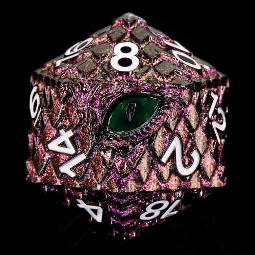 Titan D20s-Dragon Eye (Purple Galaxy w Dark Green Eye)