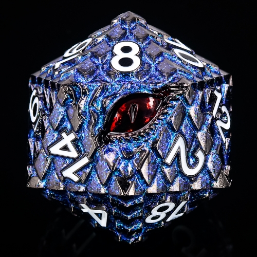 Titan D20s-Dragon Eye (Blue Galaxy w Dark Red Eye)