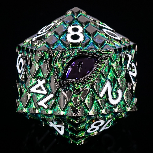 Titan D20s-Dragon Eye (Green Galaxy w Dark Purple Eye)