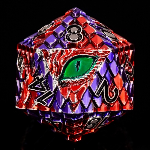 Titan D20s-Dragon Eye (Red&Purple w Green Eye)