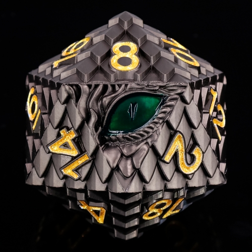 Titan D20s-Dragon Eye (Black w Green Eye)