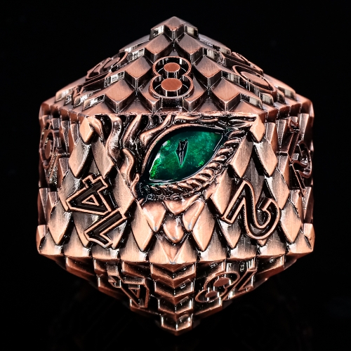 Titan D20s-Dragon Eye (Copper w Green Eye)