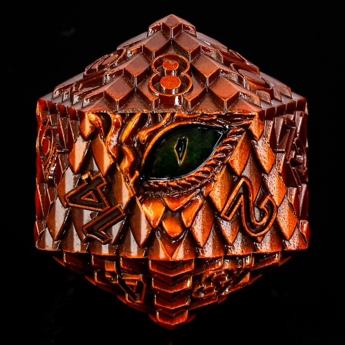 Titan D20s-Dragon Eye (Dark Copper w Dark Green Eye)