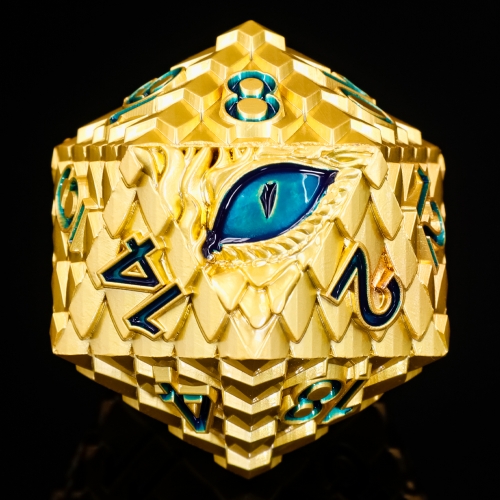 Titan D20s-Dragon Eye (Gold w Blue Eye)