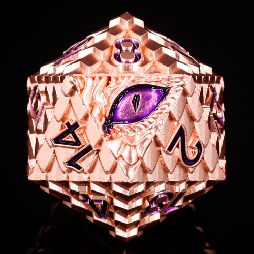 Titan D20s-Dragon Eye(Rose Gold w Purple Eye)