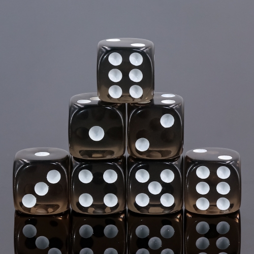 (Black Transparent)16mm D6 Pips dice