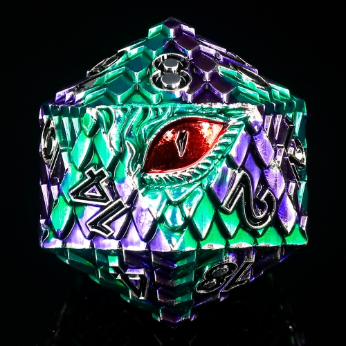 Titan D20s-Dragon Eye (Green&Purple w Purple Eye)