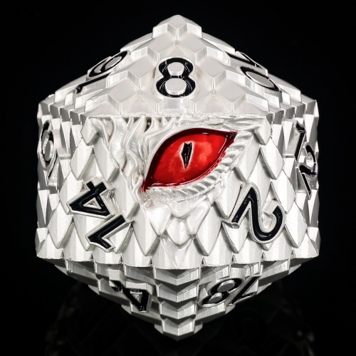 Titan D20s-Dragon Eye (Silver w Red Eye)