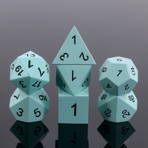 Blue Metal Dice - Black font