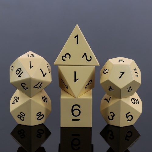 Yellow Metal Dice - Black font