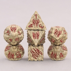 Brown Dragon Scale Metal Dice-Dragon Claw