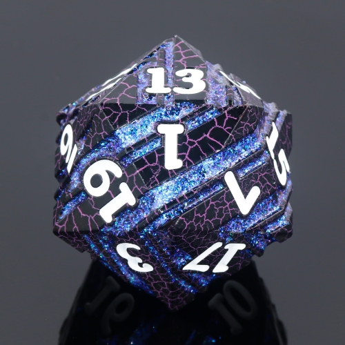 Titan D20s-Purple Crack (Blue Glitter)