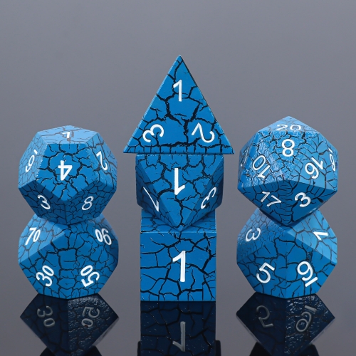 Blue Metal Dice (Black Crack)