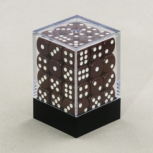 12mm D6 Opaque Brown pips dice