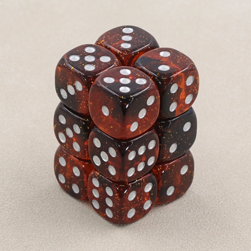 Orange Aurora 16mm D6 pips dice