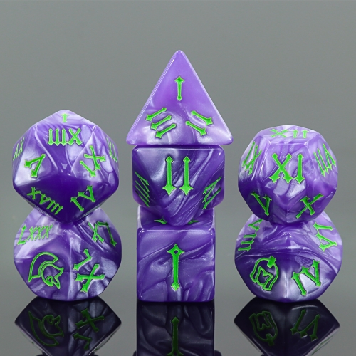Light Purple Pearl Roman Helmet Dice