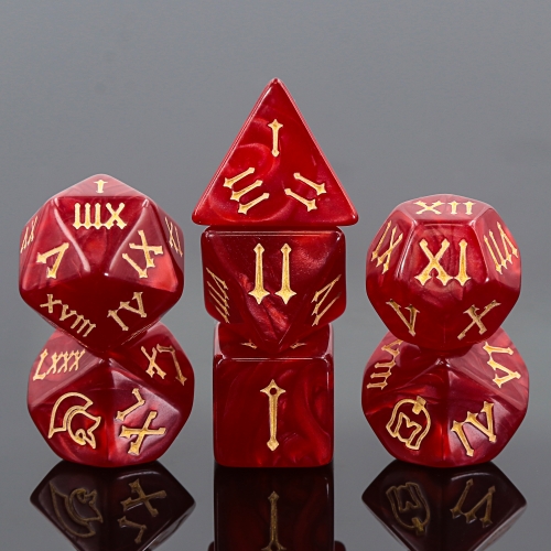 Red Pearl Roman Helmet Dice