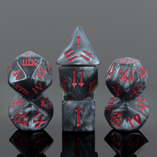 Grey Pearl Roman Helmet Dice