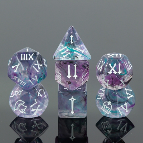 Nebula Purple Silky Roman Helmet Dice