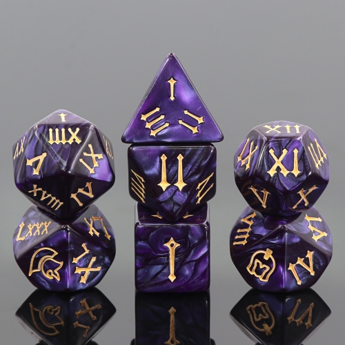 Dark Purple Pearl Roman Helmet Dice