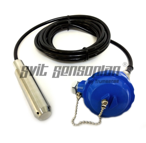 Range 3 Meter with Shell Submersible Liquid Level Transmitter Liquid Level Transducer DC 24V Power Supply 0 to 5V Output