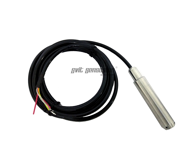 Transmissor de nível de líquido submersível com alcance de 3 metros e cabo de 4 metros, fonte de alimentação DC 24V, saída de 0 a 10V com certificado CE.