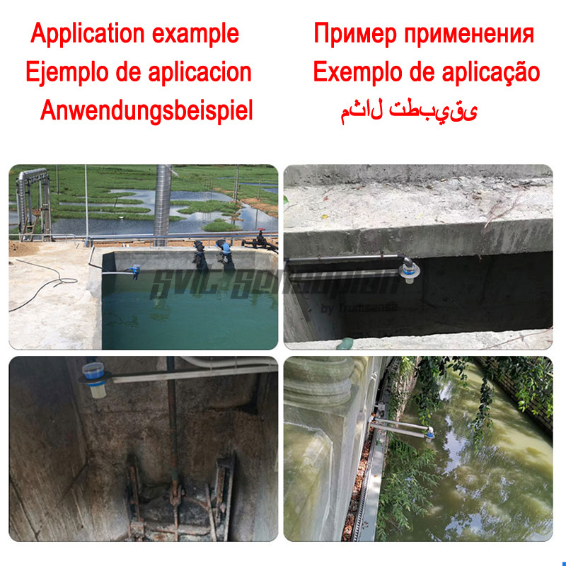 Square Head 0 To 10 Meter Ultrasonic Liquid Level Meter Ultrasound Material Quantity Sensor 1% Precision 4 To 20ma Output Used For Sewage Treatment Stations Agricultural Water Use Environmental Monitoring Hydrological Monitoring