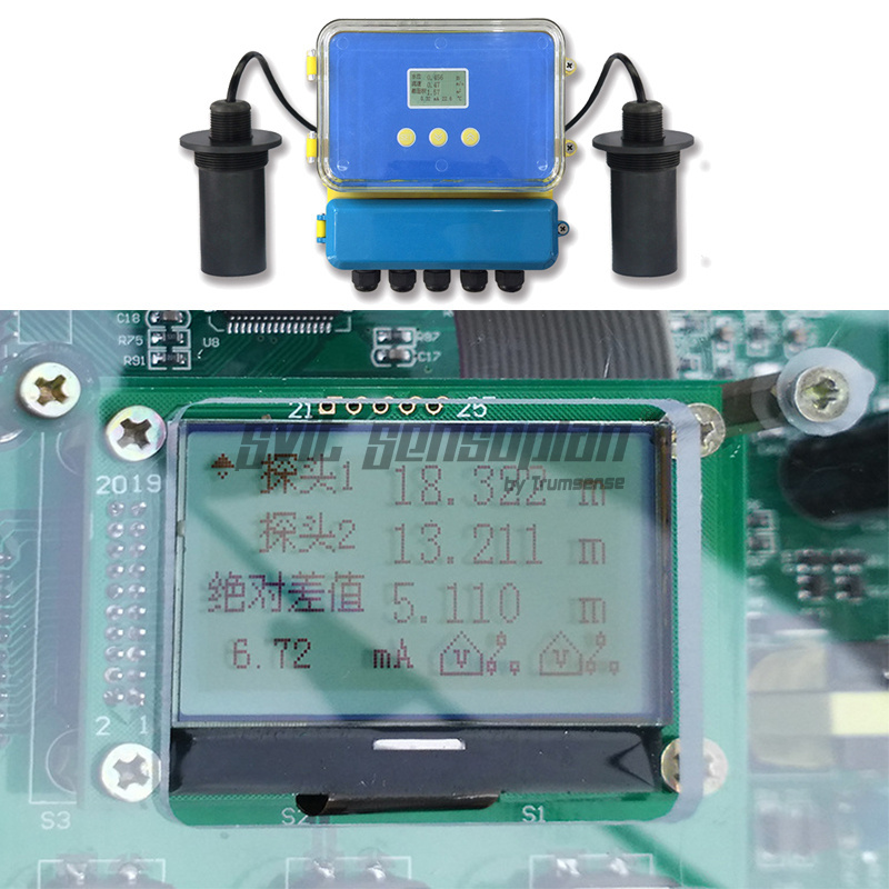 Trumsense Brand Split Type Ultrasonic Liquid Level Difference Gauge Ultrasonic Water Level Difference Sensor Ultrasonic Material Level Sensor