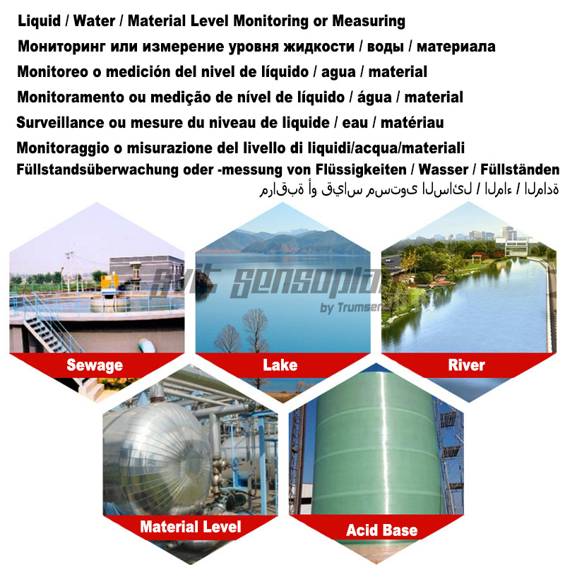 Split Ultrasonic Liquid Level Meter Ultrasonic Water Level Probe Ultrasound Material Height Meter Commercial Concrete Height Sand And Gravel Pile Height Monitoring
