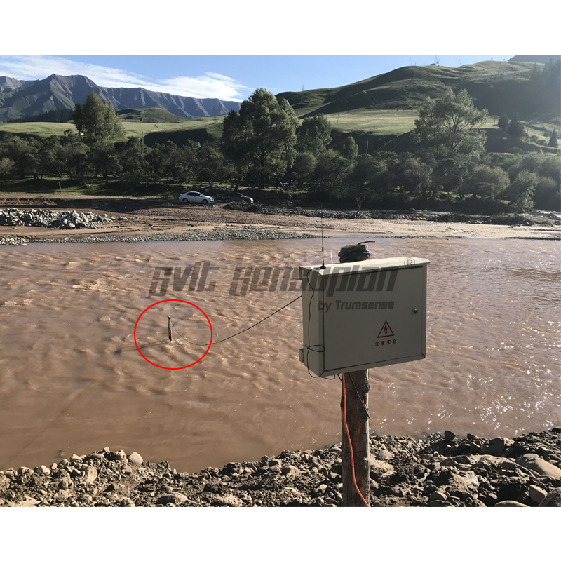 Ultrasonic Doppler Flowmeter for Measuring Flow Velocity Instantaneous Flow Cumulative Flow Depth and Water Temperature Installed in Natural Stream of Flood Drainage Irrigation Canal