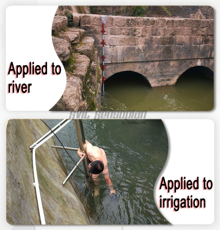 Ultrasonic Doppler Flowmeter for Measuring Flow Velocity Instantaneous Flow Cumulative Flow Depth and Water Temperature Installed in Natural Stream of Flood Drainage Irrigation Canal