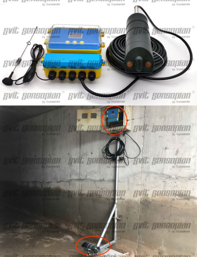 Ultrasonic Doppler Flowmeter for Measuring Flow Velocity Instantaneous Flow Cumulative Flow Depth and Water Temperature Installed in Natural Stream of Flood Drainage Irrigation Canal