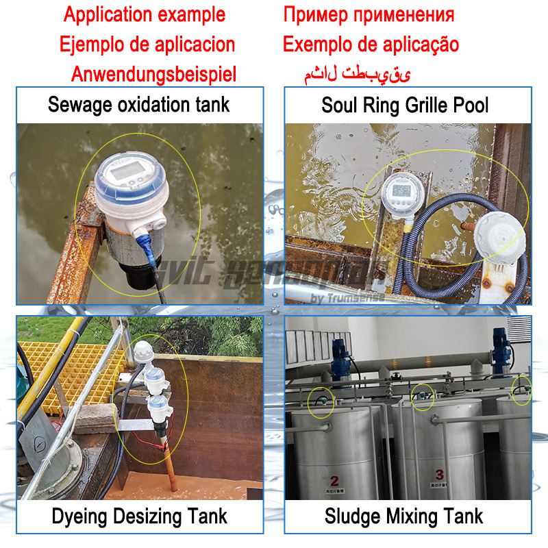 Trumsense 0.3% Precision Ultrasonic Sensor To Measure Liquid Level Water Depth Sewage Level Material Height 1 To 20m Range 4 To 20ma Or Rs485 Output