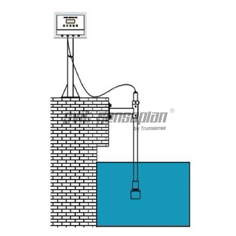 Trumsense Anti-corrosion Probe 4 To 20ma Range 5 To 20m Ultrasonic Mud Level Meter Sludge Interface Meter Measure Water Depth And Sludge Thickness Together With Temperature Compensation