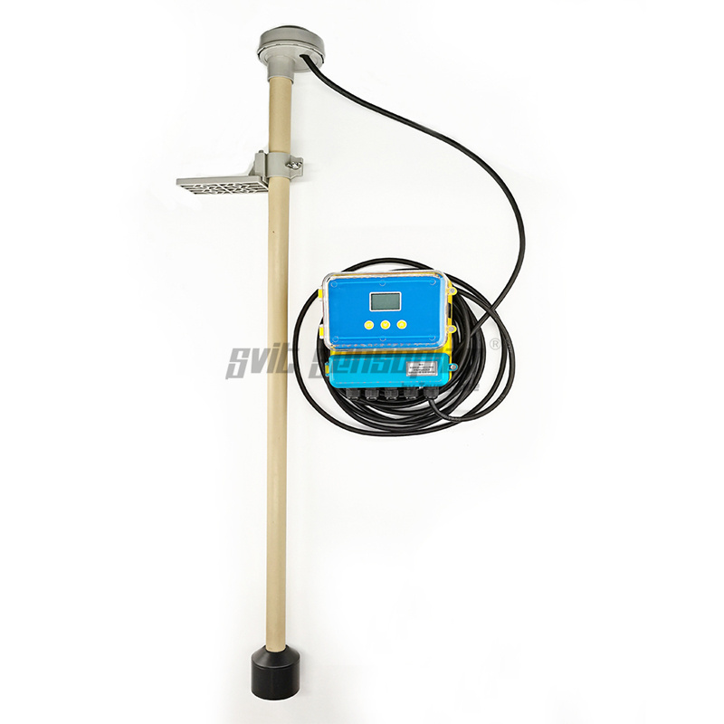 Trumsense Anti-corrosion Probe 4 To 20ma Range 5 To 20m Ultrasonic Mud Level Meter Sludge Interface Meter Measure Water Depth And Sludge Thickness Together With Temperature Compensation