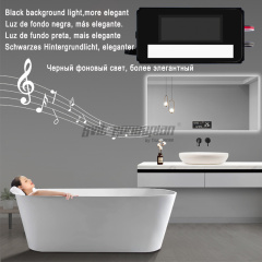 Trumsense K3015CAS BLACK SCREEN Music Display Defog System Time Temperature Date Radio Touch Sensor Switch for Modern LED Mirror for LED Light Mirror of Bathroom,Washroom,Bedroom, Bar,Hotel,Beauty Salon,Coffee Shop,Sitting Room