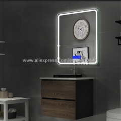 Trumsense K3015CBH Multi-function Touch Panel Turn on off LED Strip Date Time Temperature Bluetooth and Anti-fog film on off Control Install on Back for Mirror of Bathroom,Washroom,Bedroom, Bar,Hotel,Beauty Salon,Coffee Shop,Sitting Room,KTV,Homestay