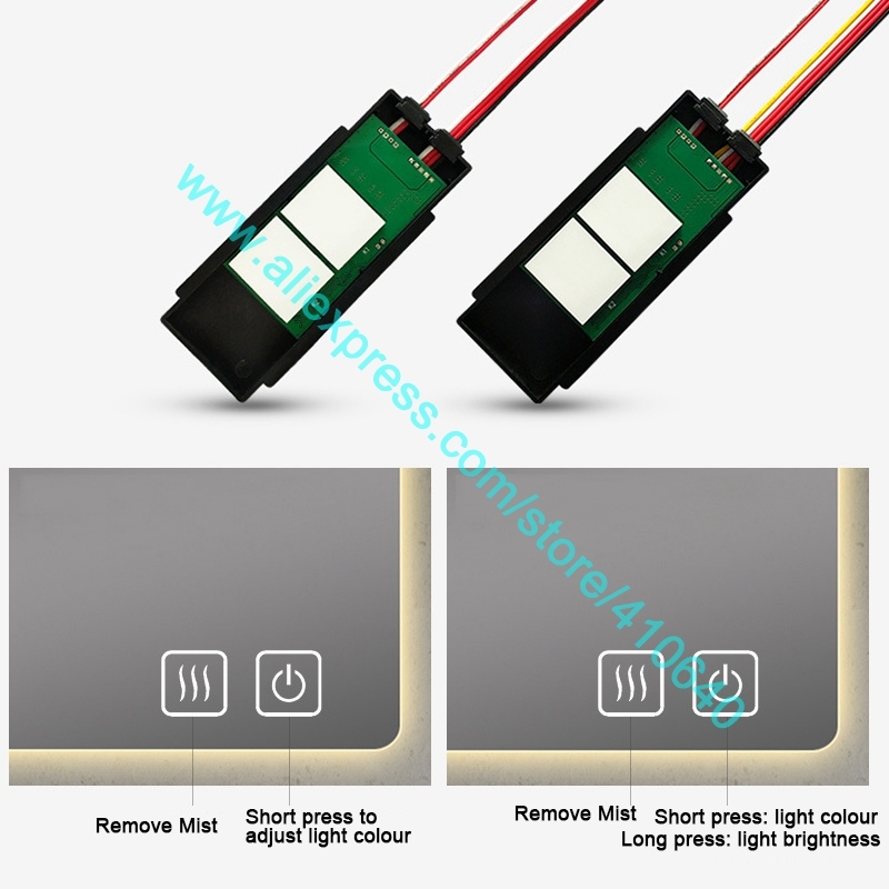 Trumsense WS08F2 Series Two Way Touch Switch Led Brightness And Color Temperature Adjusting Switch Defogging Touch Switch