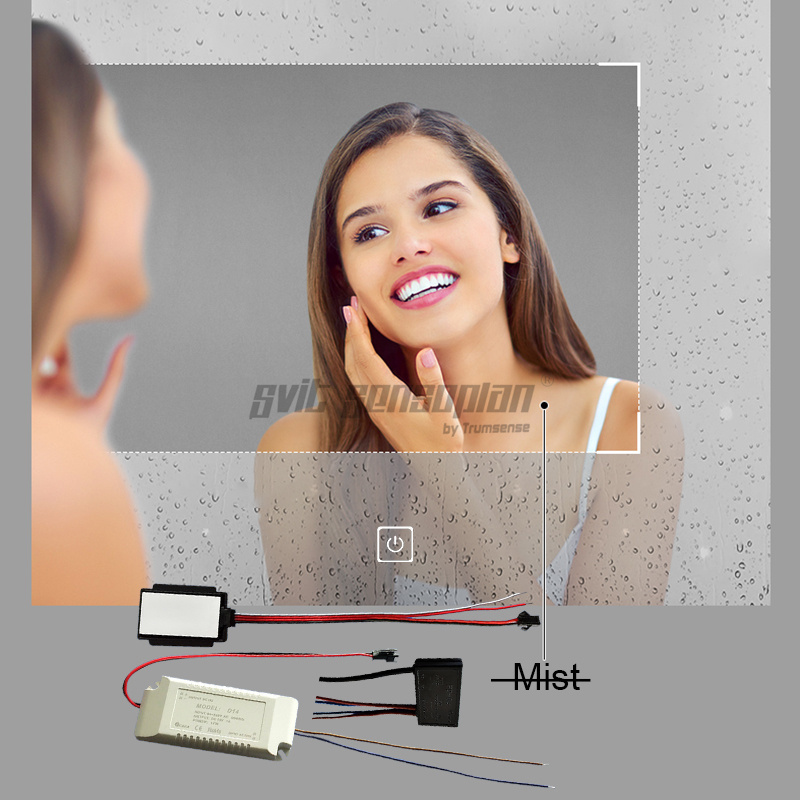 Trumsense K3013CAR04 DC12V Touch Switch Stepless Dimmer Control On Off of anti-fog Film for Home Washroom Water Closet Hotel