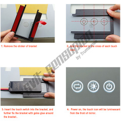 Trumsense WS08F3 Bathroom Mirror Led Light Bluetooth Defogging Three-way Independent Touch Button Switch for Hotel Home Washroom