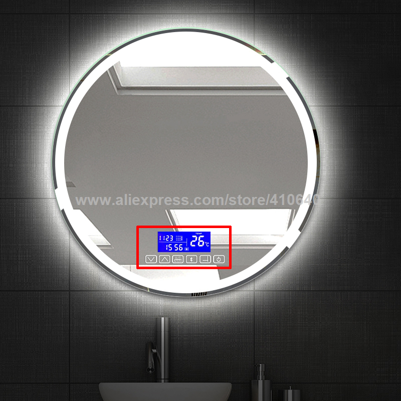 Trumsense K3015CAL Touch Switch Panel With LED On Off Time Temperature Date Radio Bluetooth-compatiable for Bathroom LED Mirror