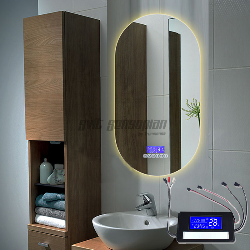 Trumsense K3015CAH Led Mirror Time Temperature Display Smart Mirror Radio Bluetooth-compatiable Touch Screen with Anti-fog