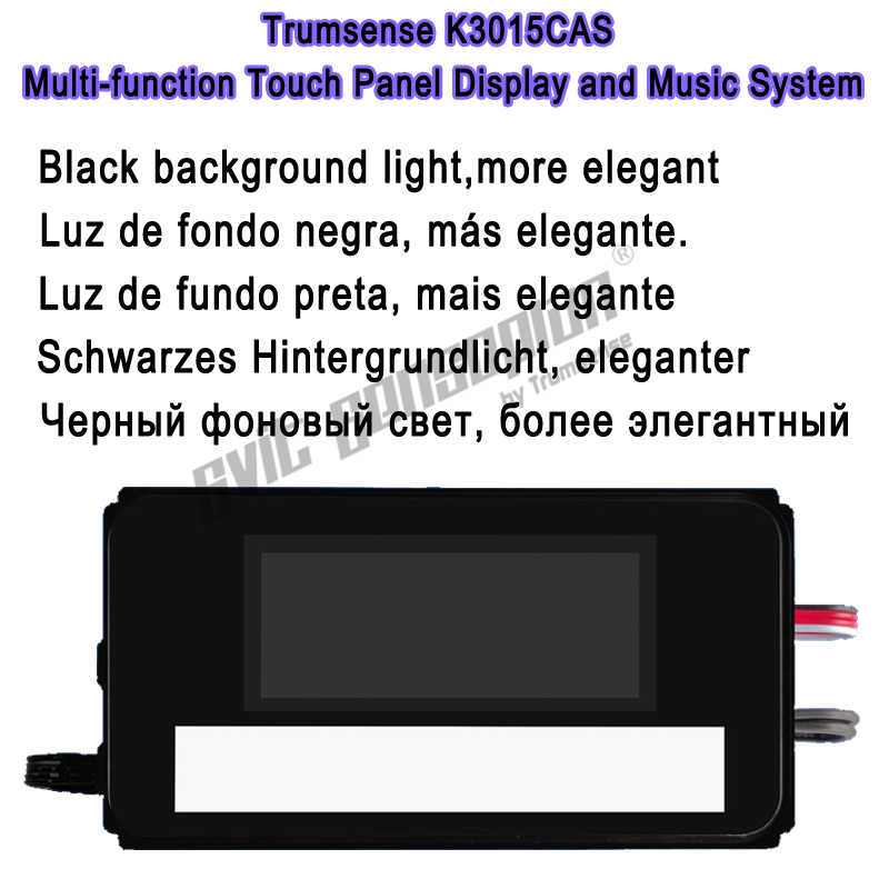 Trumsense K3015CAS BLACK SCREEN Music Display Defog System Time Temperature Date Radio Touch Sensor Switch for Modern LED Mirror for LED Light Mirror of Bathroom,Washroom,Bedroom, Bar,Hotel,Beauty Salon,Coffee Shop,Sitting Room