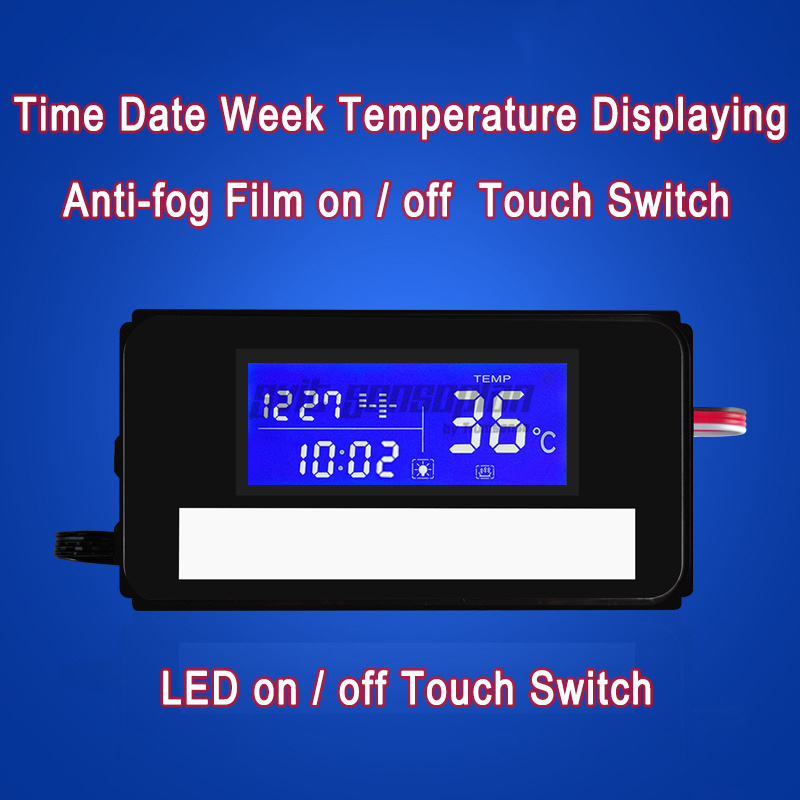 Trumsense K3014AF Light Mirror Touch Switch With Anti-fog Control Led Mirror Clock Time Date Touch Display Factory Supplying